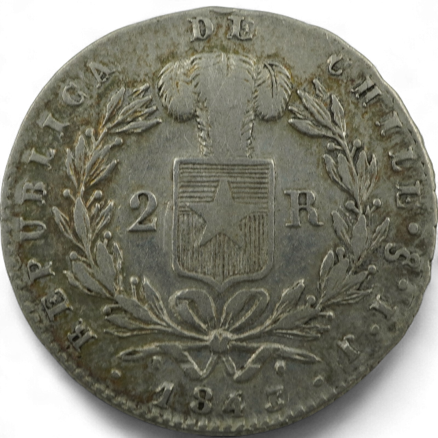 2 REALES ROMPE CADENAS 1843 - Imagen 2