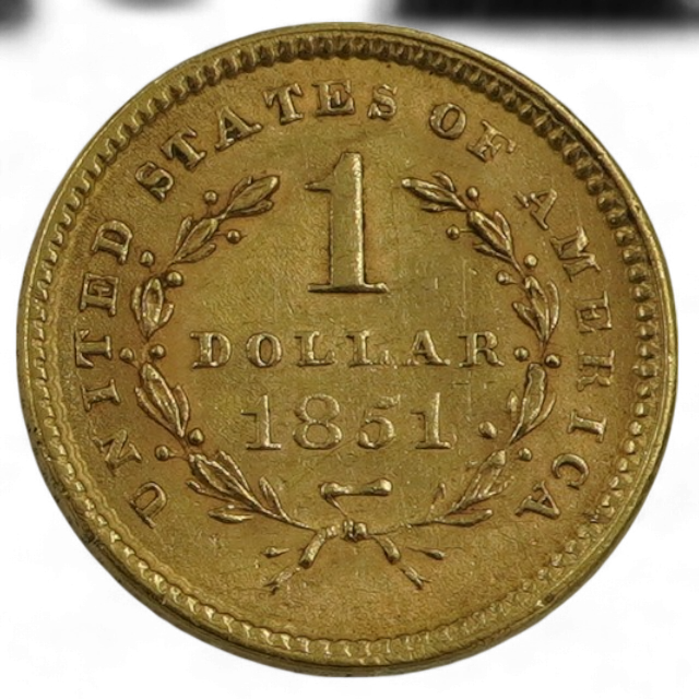 1 DOLAR ORO 1851 - Imagen 2
