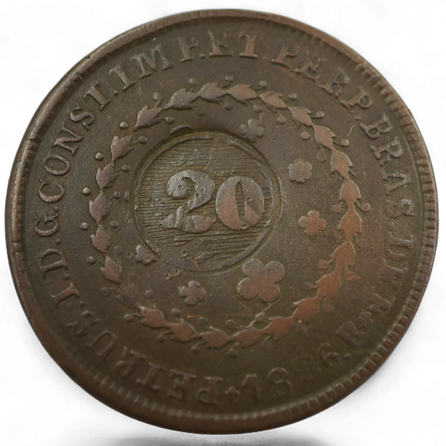 40 REIS 1826, BRASIL (RESELLO PORTUGAL 20 C)