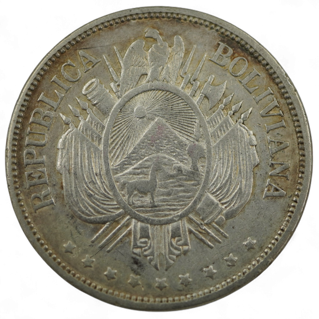 UN BOLIVIANO 1873, BOLIVIA. - Imagen 2
