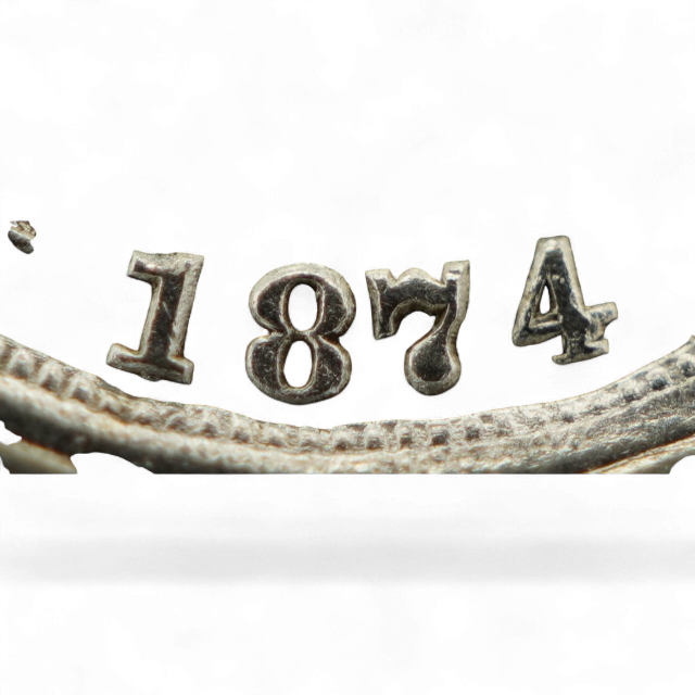 MEDIO DECIMO 1874 REMARCA EN 8 - Imagen 3