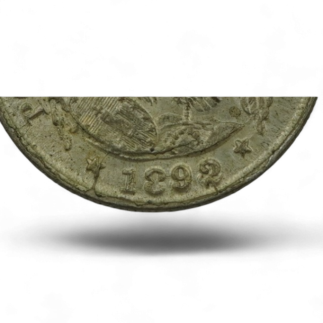 MEDIO DECIMO 1892 / 3 INVERTIDO - Imagen 2