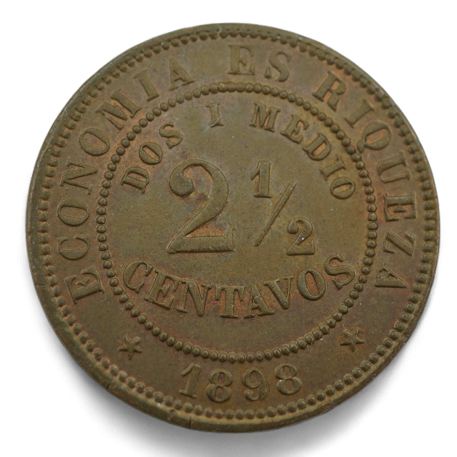 2 1/2 CENTAVOS 1898 SOBRE 8