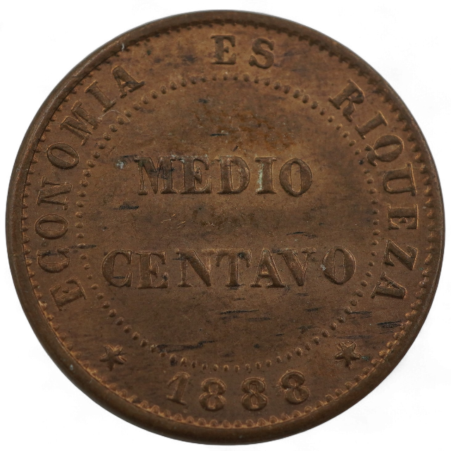 MEDIO CENTAVO 1888 sobre 78