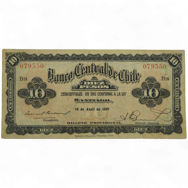 10 PESOS 18 DE ABRIL DE 1927