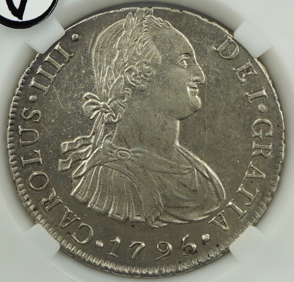 8 REALES 1795 CARLOS IV, LIMA.