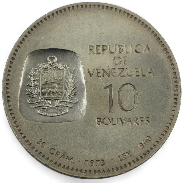 10 BOLIVARES 1973, VENEZUELA. - Imagen 2