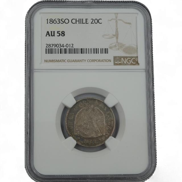 20 CENTAVOS 1863 CHILE - Imagen 4