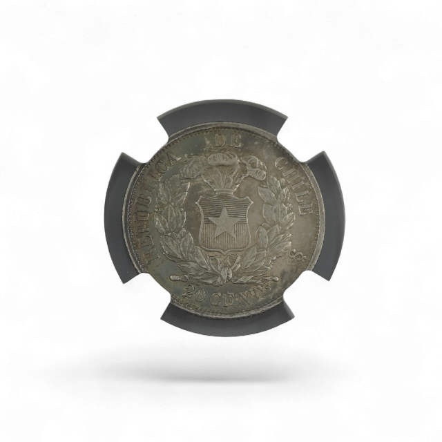 20 CENTAVOS 1863 CHILE - Imagen 2