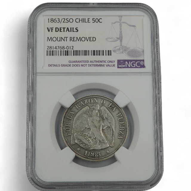 50 CENTAVOS 1863/2 CHILE - Imagen 2