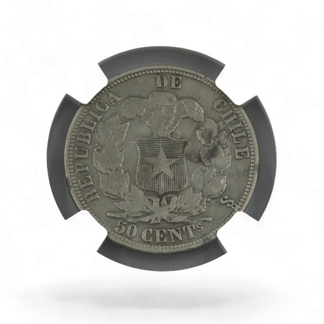 50 CENTAVOS 1863/2 CHILE - Imagen 3