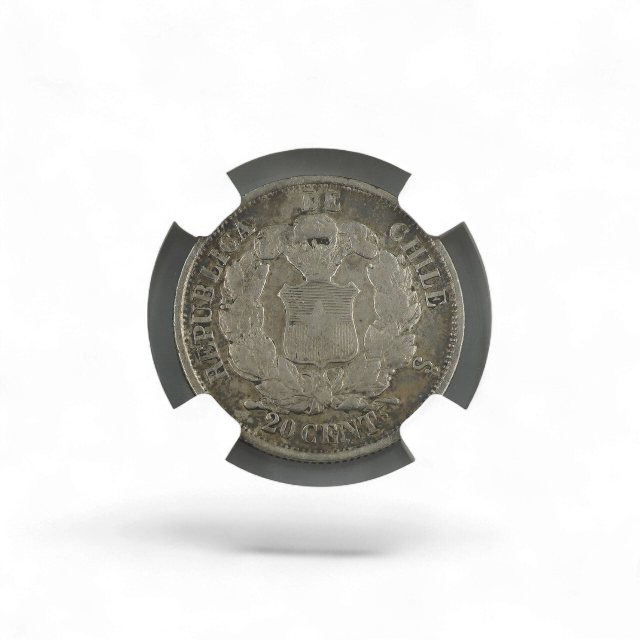 20 CENTAVOS 1864 CHILE - Imagen 4