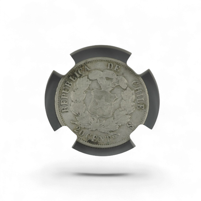 20 CENTAVOS 1867 CHILE - Imagen 2