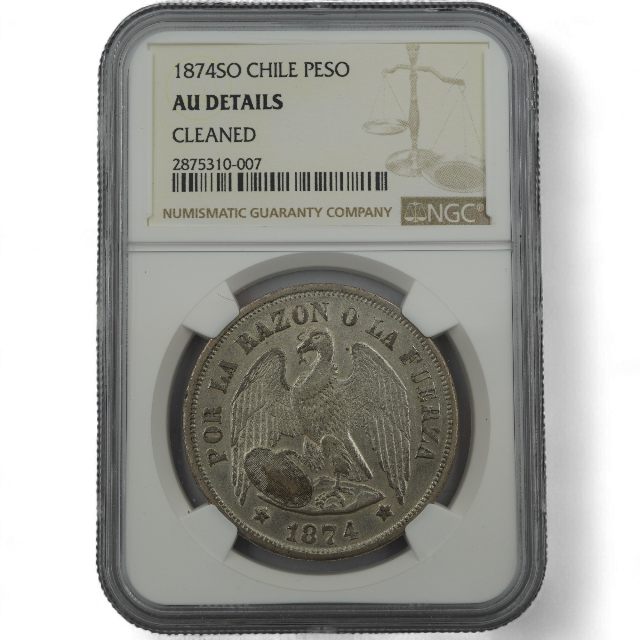 PESO AGUILA 1874 CHILE - Imagen 2