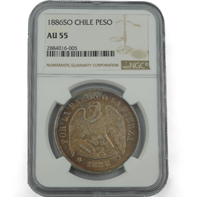 PESO AGUILA 1886 CHILE - Imagen 2