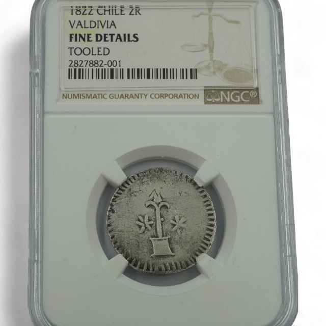 2 REALES VALDIVIA 1822 CHUNIMPANA - Imagen 4