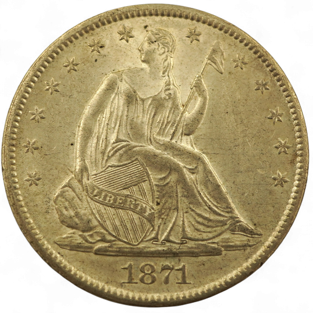 HALF SEATED LIBERTY DOLLAR 1871 SAN FRANCISCO