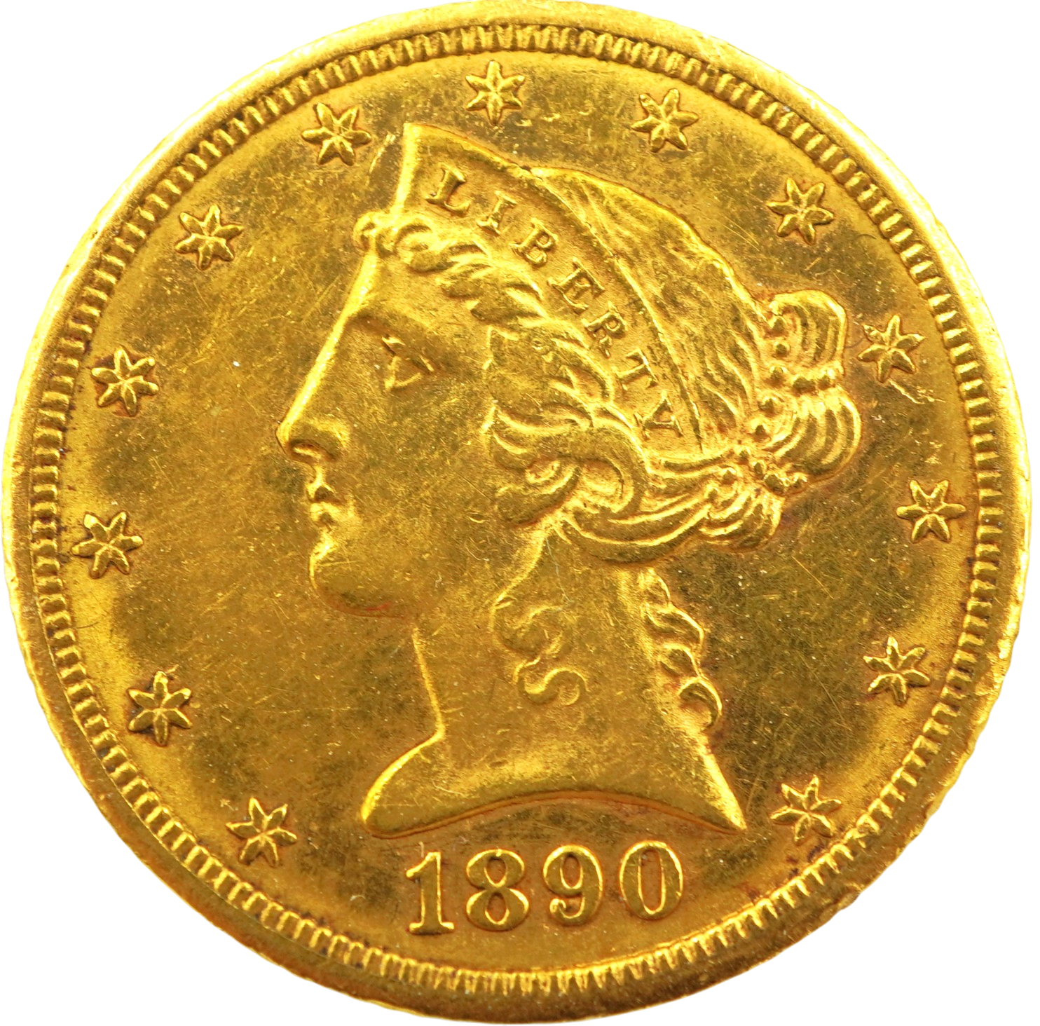 5 DOLARES ORO 1890 CARSON CITY