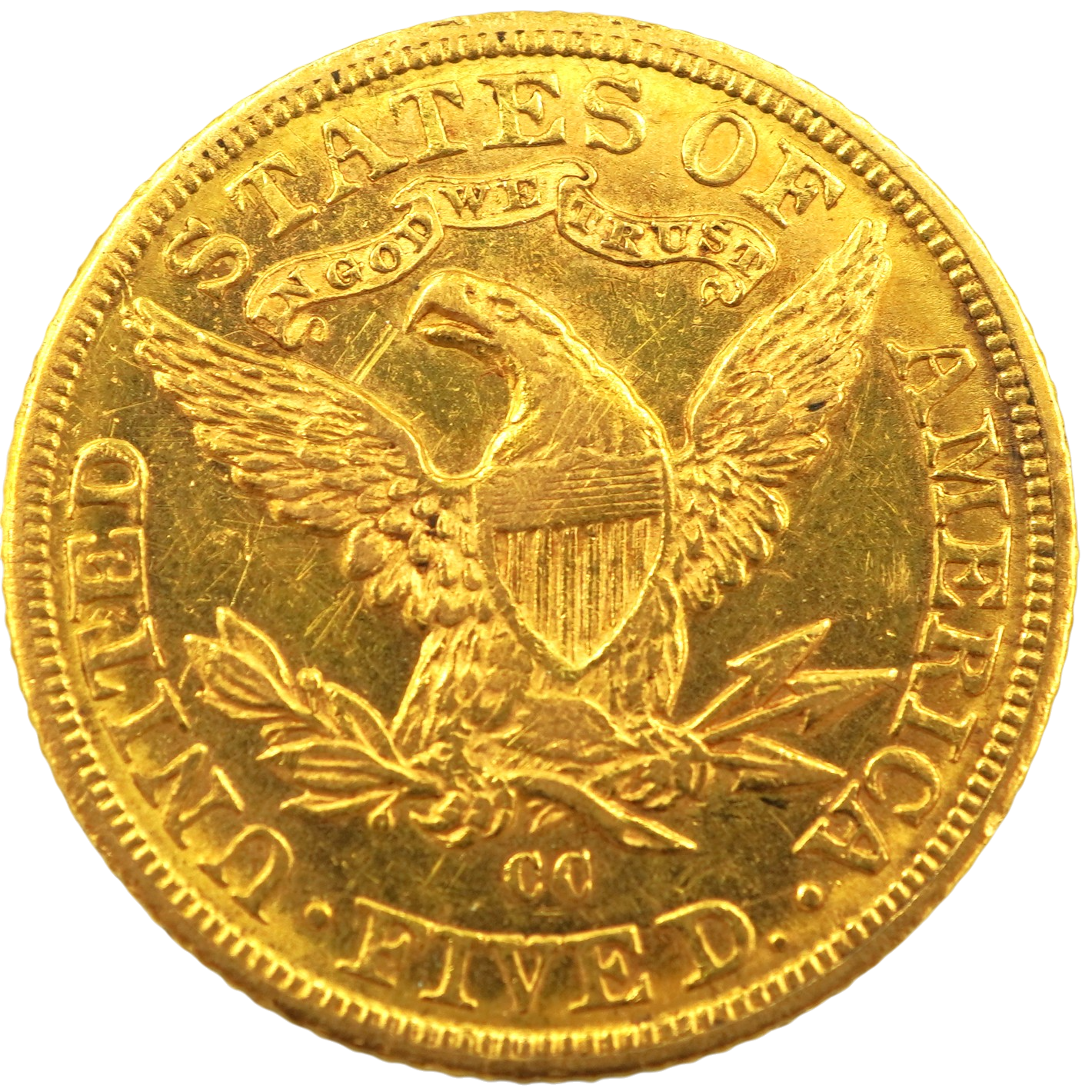 5 DOLARES ORO 1890 CARSON CITY - Imagen 2