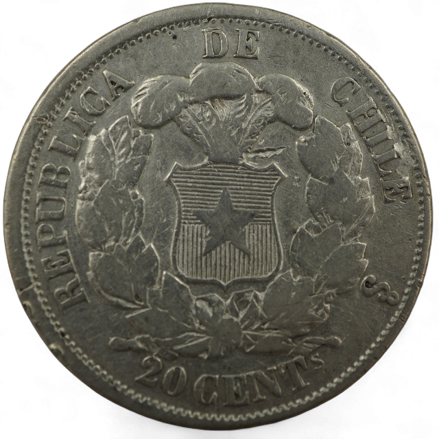 20 CENTAVOS 1867 PECHUGON - Imagen 2