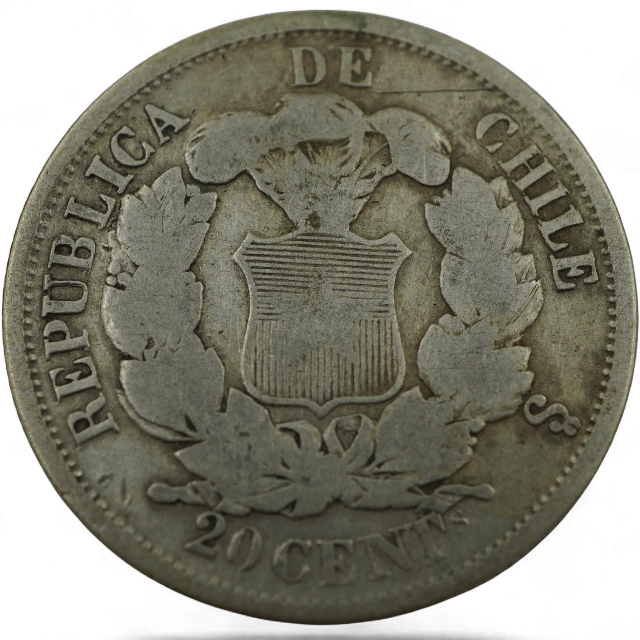 20 CENTAVOS 1865 PECHUGON XF - Imagen 2