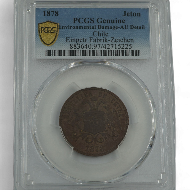 BOTON NUMISMATICO 1878 CHILE - Imagen 4