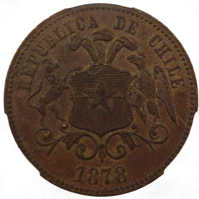 BOTON NUMISMATICO 1878 CHILE