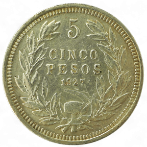 5 PESOS 1927 "COLA DE CHANCHO"