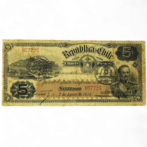 5 PESOS 7 de Agosto de 1914