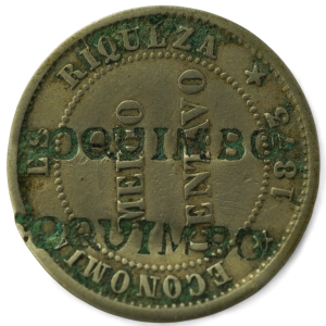 MEDIO CENTAVO 1873 RESELLO COQUIMBO